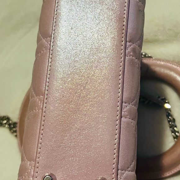 100% authentic Dior lady dior small 3 badges strap blush pink cream beige GHW - Picture 4 of 5